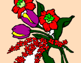 Desenho Ramo de flores pintado por Cris 