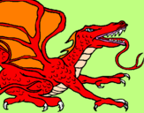 Desenho Dragão réptil pintado por Matheus