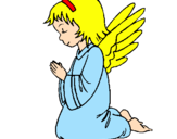 Desenho Anjo a orar pintado por nena