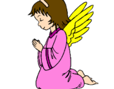Desenho Anjo a orar pintado por Gabriela
