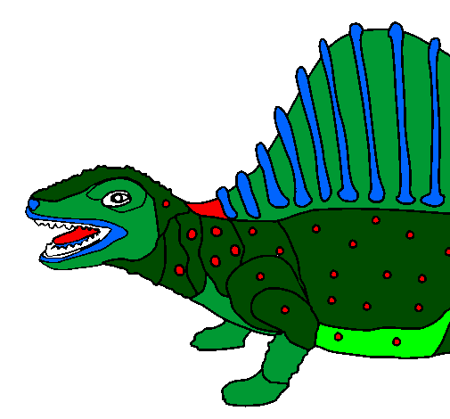 Desenho Dinossauro pintado por o dinossauro nadador