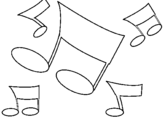 Desenho Notas musicais pintado por kaka