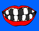 Desenho Boca e dentes pintado por Susana Pais