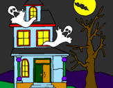 Desenho Casa do terror pintado por caio