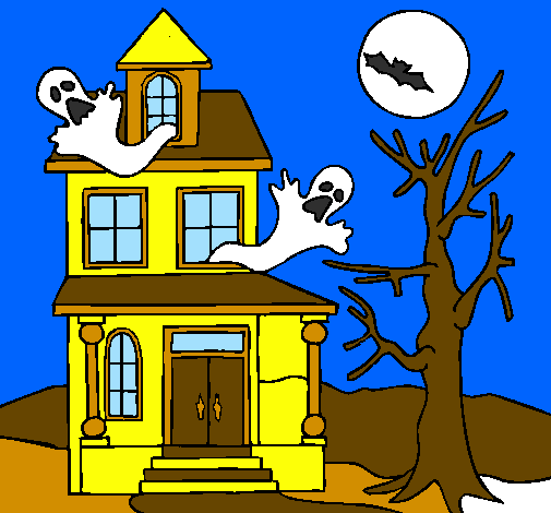 Desenho Casa do terror pintado por kayla