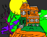 Desenho Casa encantada pintado por Augusto