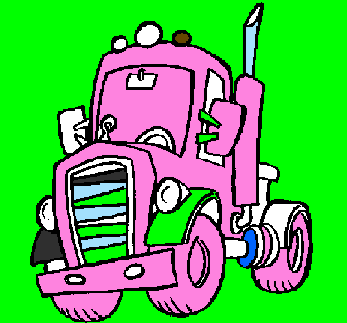 Desenho Tractor pintado por trator
