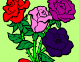 Desenho Ramo de rosas pintado por Luuh!!!