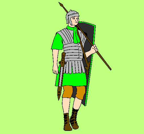 Desenho Soldado romano pintado por Soldado Romano