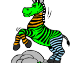 Desenho Zebra a saltar pedras pintado por ARTHUR LESSA