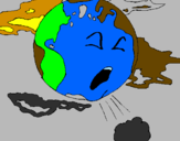 Desenho Terra doente pintado por cecilia