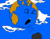 Desenho Terra doente pintado por Isabel