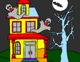 Desenho Casa do terror pintado por Lorena