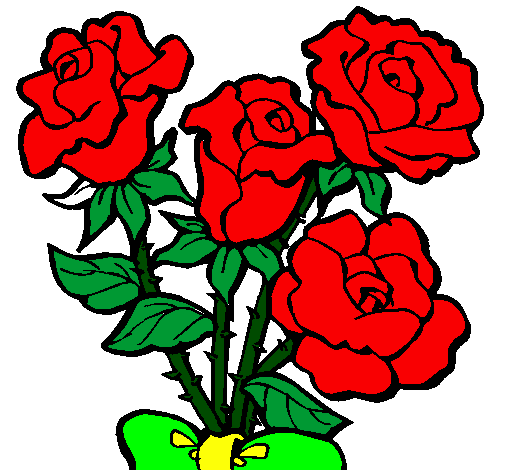 Desenho Ramo de rosas pintado por lais