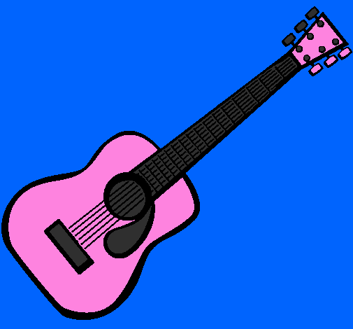 Desenho Guitarra espanhola II pintado por guitarra rosa