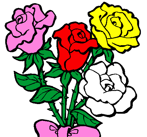 Desenho Ramo de rosas pintado por ellem