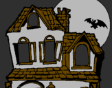 Desenho Casa do mistério pintado por karol