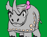 Desenho Rinoceronte pintado por pilinhas