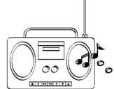 Desenho Radio cassette 2 pintado por Cláudia