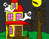 Desenho Casa do terror pintado por jennifer