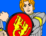 Desenho Cavaleiro com escudo de leão pintado por Soldado Romano