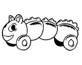 Desenho Lagarta em rodas pintado por gigi