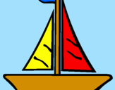 Desenho Barco veleiro pintado por gabrielli