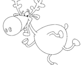 Desenho engraçado rena pintado por pedro