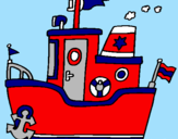 Desenho Barco com âncora pintado por WAGNER