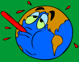 Desenho Aquecimento global pintado por kayla