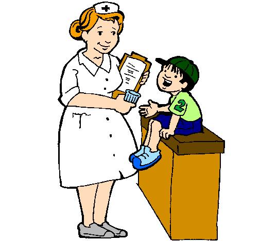 Desenho Enfermeira e menino pintado por lala