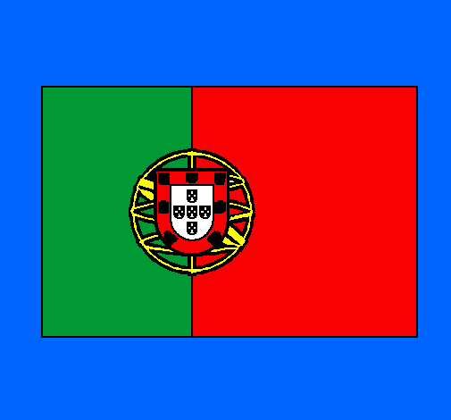 Desenho Portugal pintado por bandeira portuguesa