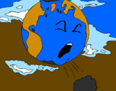 Desenho Terra doente pintado por carla