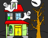 Desenho Casa do terror pintado por Kauan