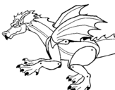 Desenho Dragão feroz pintado por dragão negro
