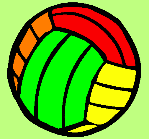 Desenho Bola de voleibol pintado por Pedro e Mylena.