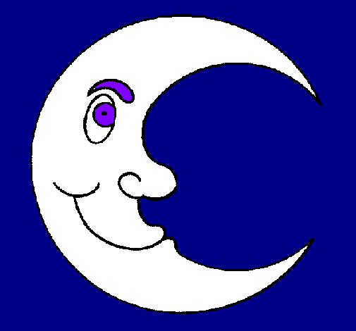 Desenho Lua pintado por linda lua