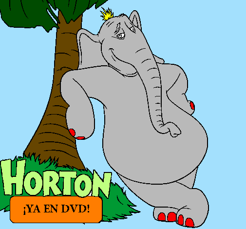 Desenho Horton pintado por elefante horton