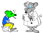 Desenho Doutor e paciente rato pintado por mylobrow