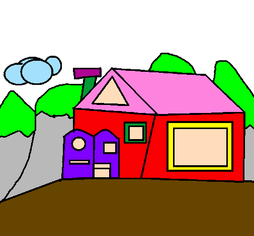 Desenho Casa 7 pintado por casa geometrica