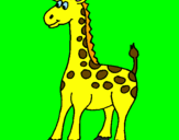 Desenho Girafa pintado por smurfete