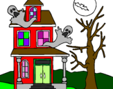 Desenho Casa do terror pintado por lucimara bittencourt