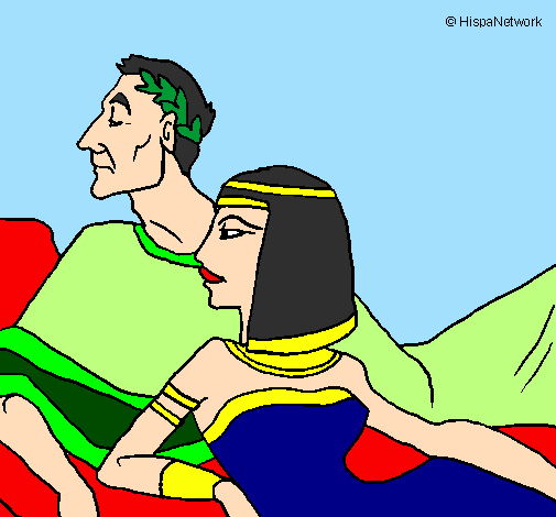 Desenho César e Cleopatra pintado por Lívia