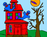 Desenho Casa do terror pintado por robert