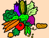 Desenho verduras pintado por juju