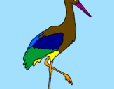 Desenho Cegonha  pintado por o passaro colorido