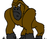 Desenho Gorila pintado por Tarzan