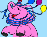 Desenho Elefante com 3 balões pintado por elen cristine c. ferreira