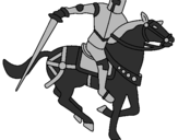 Desenho Cavaleiro a cavalo IV pintado por PNJ cavaleiro negro
