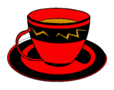 Desenho Taça de café pintado por laura